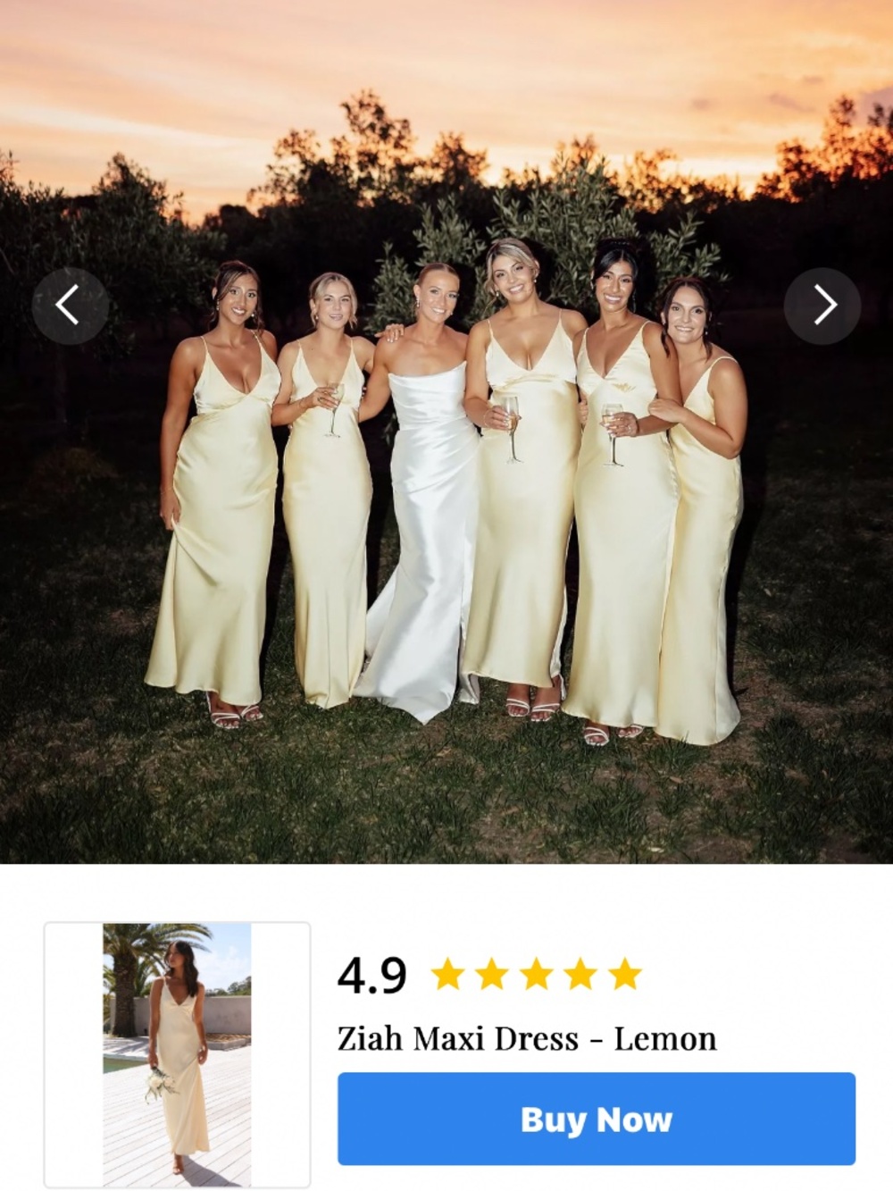Billy J Ziah Pastel Yellow Satin Maxi Dress - Picture 7 of 16